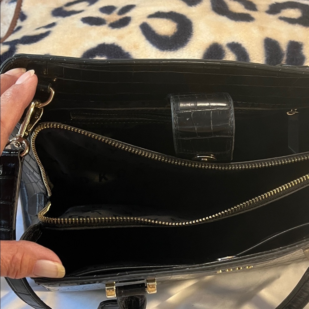 DKNY Black Croc-Patterned Purse - Picture 4 of 10